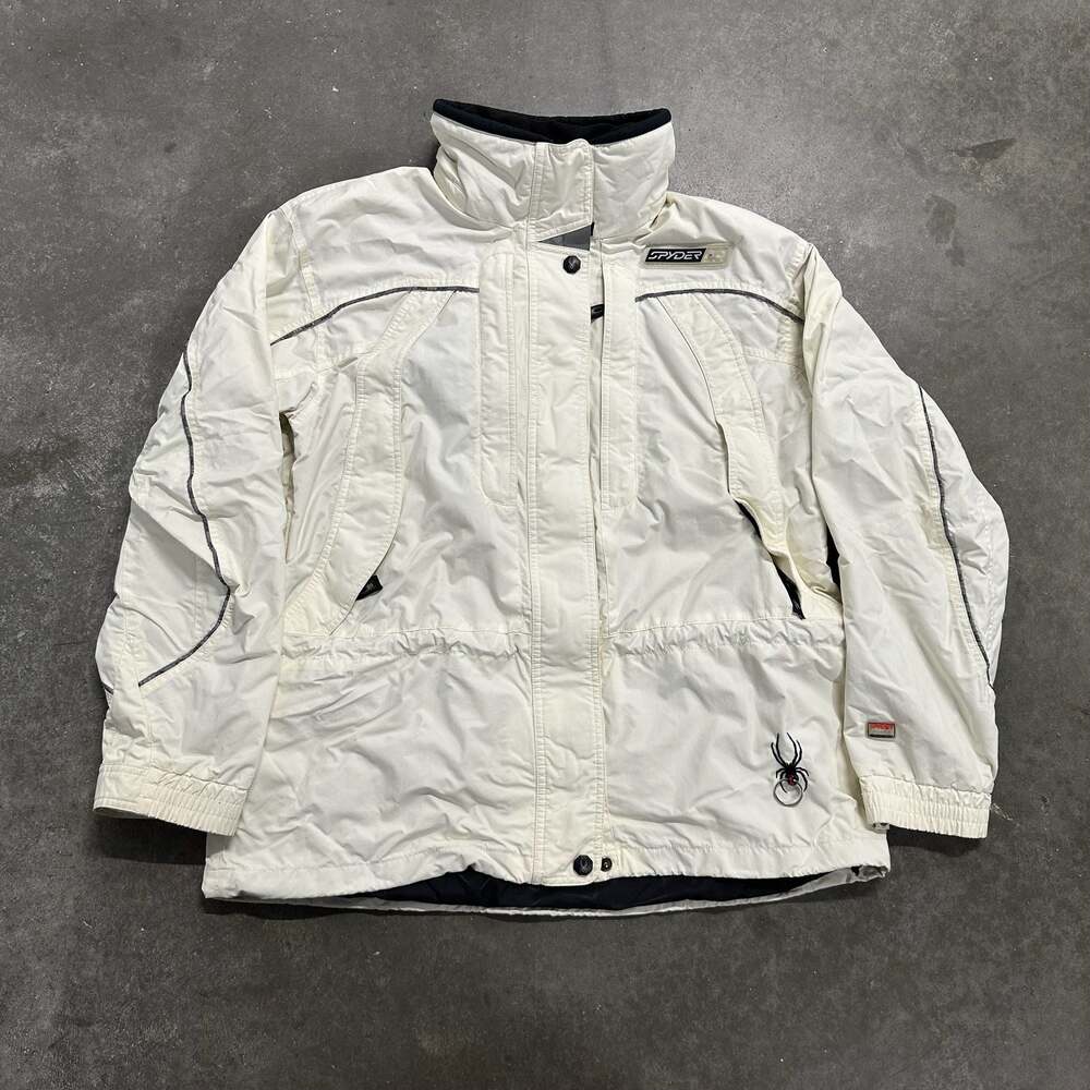 Spyder Entrant GII Fabric Vintage Winter Ski Jacket Cream White Size 10